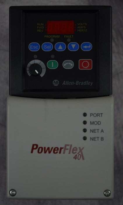 Allen-Bradley 22B-D2P3N104 PowerFlex 40 Drive 1 HP Series A 480 VAC FRN: 6.01