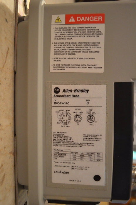 Allen Bradley 284D-FVD2P3Z-10-CR-3-SB-OC Base 280D-FN-10-C Series C