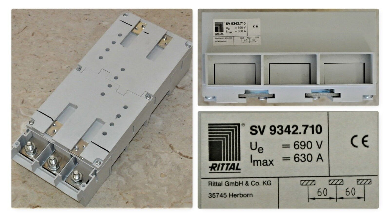 Rittal SV 9342.710 Circuit Breaker Component Adapter, Busbar, 630 amp, 3 pole