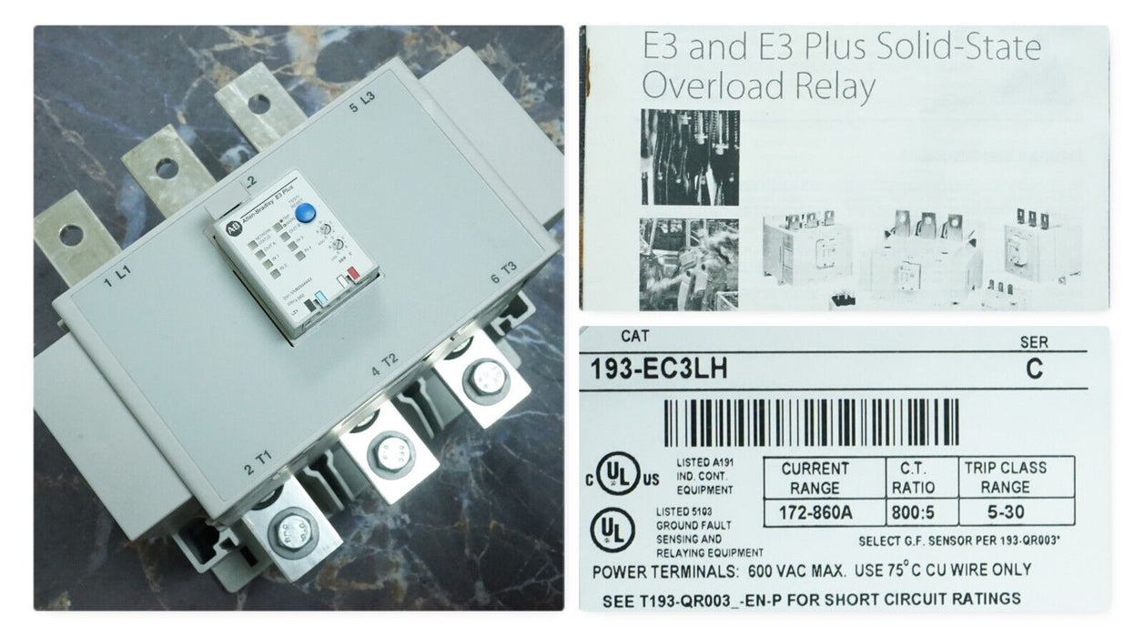 New Allen Bradley 193-EC3LH Ser C E3 Plus DeviceNet Solid State Overload Relay