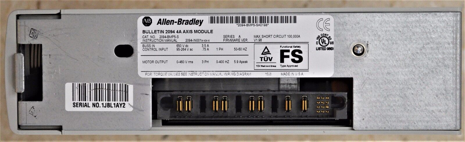 Allen-Bradley Kinetex 6000 2094-BMP5  2094BMP5 AXIS MODULE 4 AMPS 480 VAC