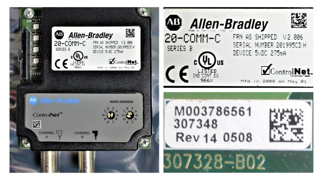 Allen Bradley 20-COMM-C ControlNet Adapter Series B Firmware Ver. 2.006 QTY