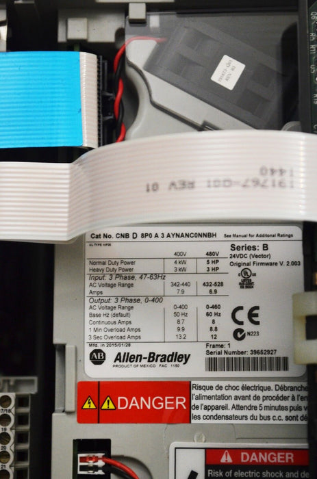 2015 Allen-Bradley Powerflex 700 VC-BH  CNBD8P0A3AYNANC0NNBH 480 VAC Tested Good