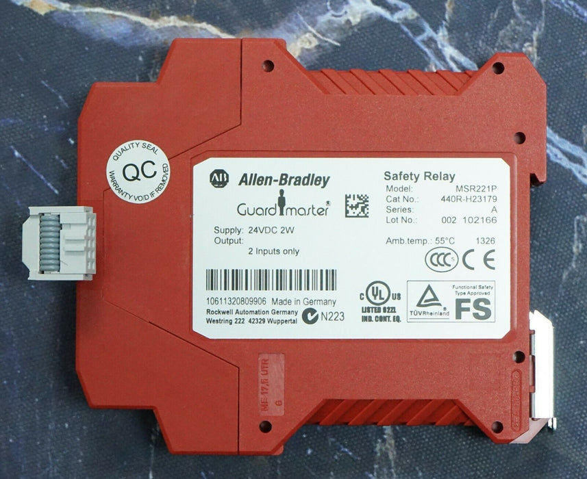 Allen-Bradley MSR221P Guard Master 440R-H23179 Safety Relay 24vdc