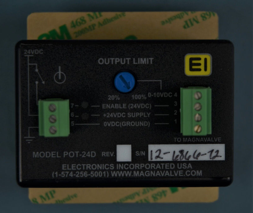 Electronics Inc. MAGNAVALVE CONTROLLER 24VD -  Model POT-24D