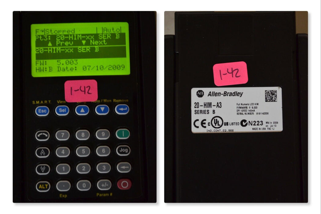 Allen-Bradley 20-HIM-A3 SERIES B Full Numeric HMI Keypad Firmware 5.003   #1-42