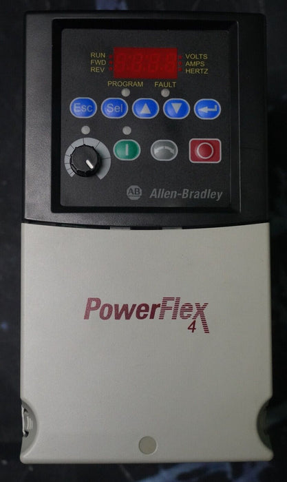 Zero Run Hours Allen-Bradley PowerFlex 4 22A-D6P0N104 3HP FRN:6.01 Series A