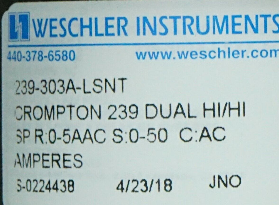 New Weschler Instrument 239-303A-LSNT