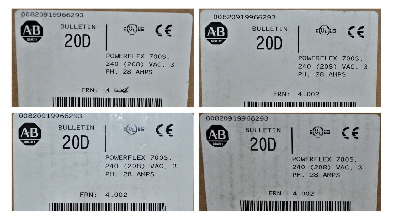 New Allen-Bradley Powerflex 700S 20DB028A3EYYANCSL 10 HP  Series A FRN: 4.002