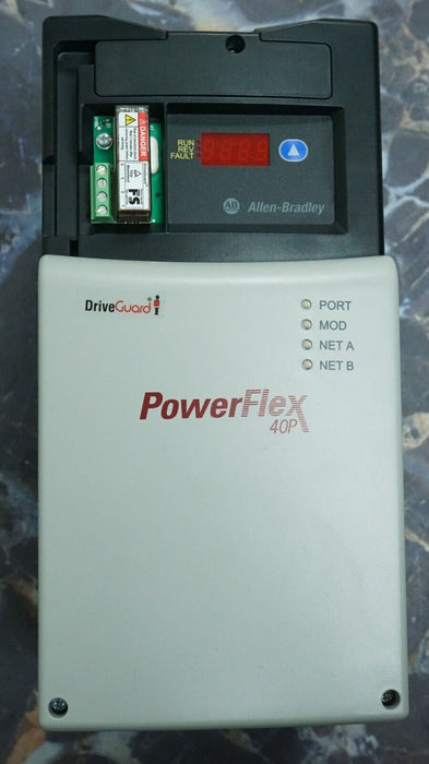 Zero Hrs Allen-Bradley 22D-D017N104 Power Flex 40P 10HP VFD w/22-COMM-E Ethernet