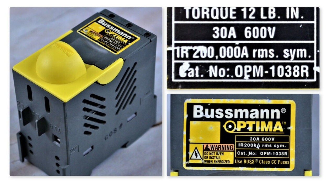 BUSSMANN OPTIMA OVER CURRENT PROTECTION MODULE 30A 600V , OPM-1038R