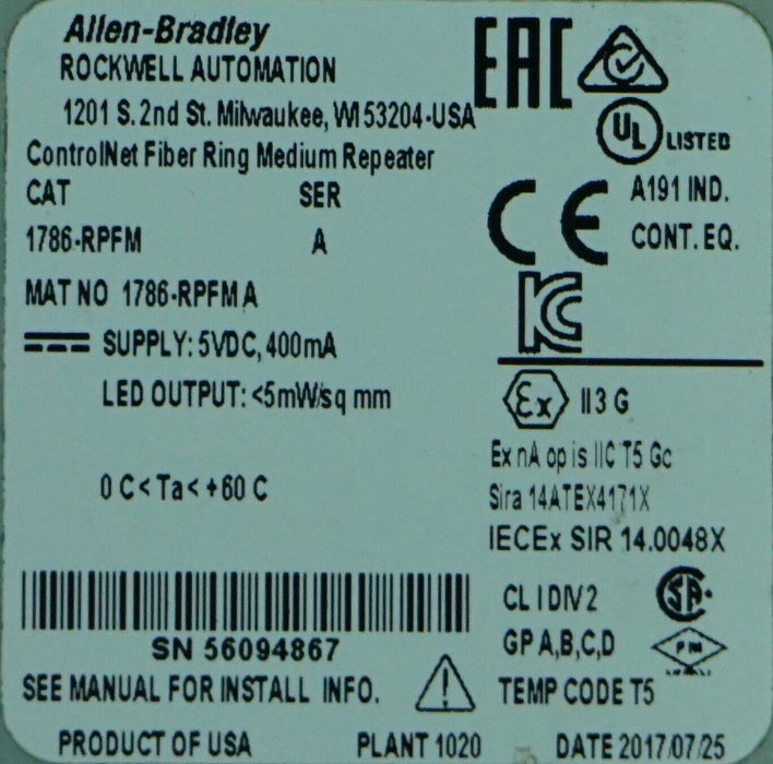 Allen Bradley 1786-RPFM/A