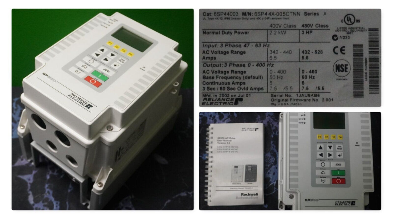 New Reliance Electric SP600 6SP44X-005CTNN 3HP FRN:2.001