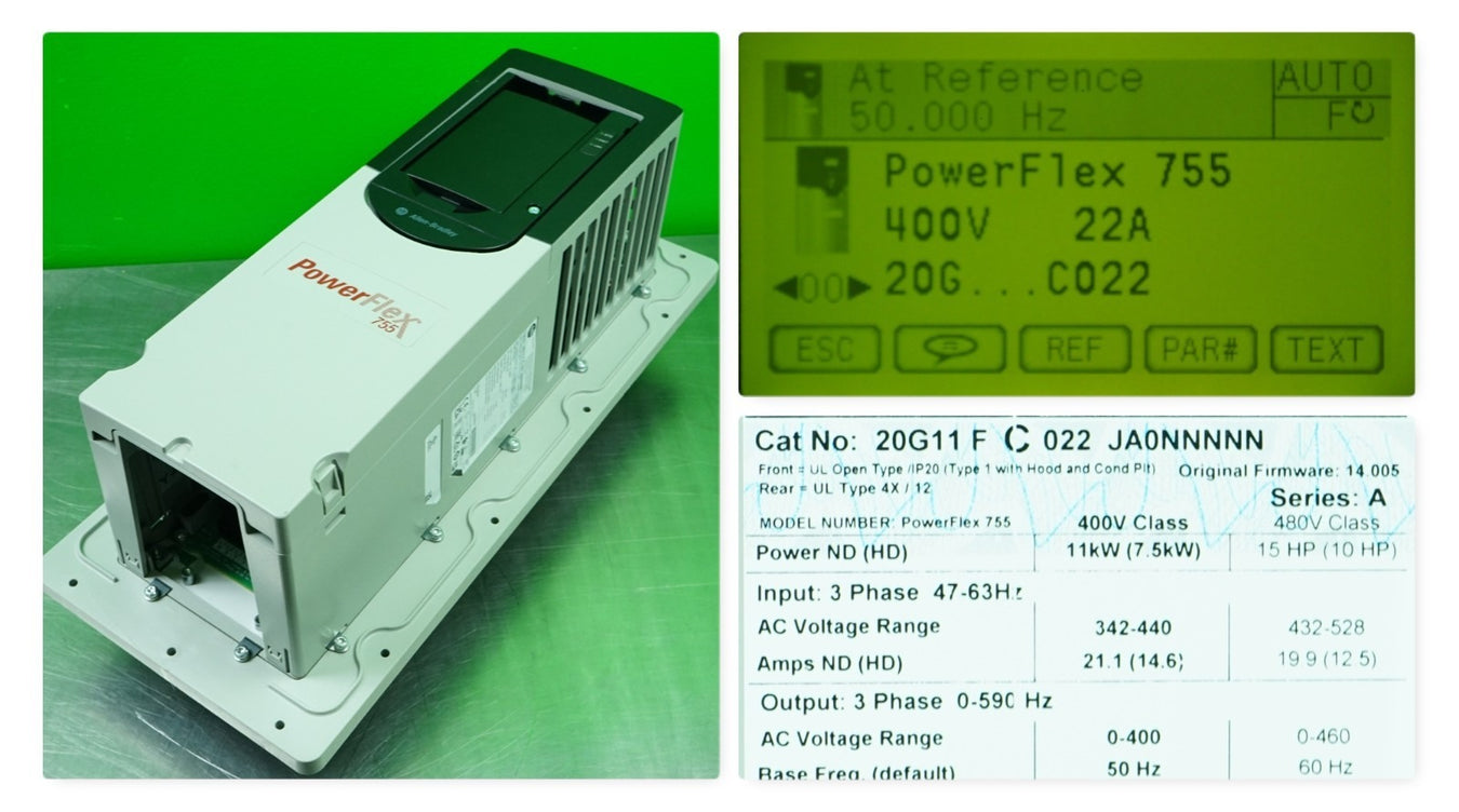 Allen-Bradley PowerFlex 755 — drive, display, nametag