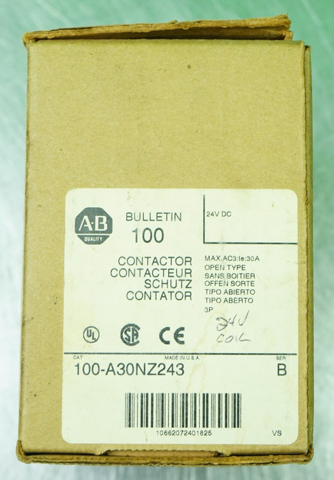New ALLEN BRADLEY CONTACTOR 100-A30N Z243