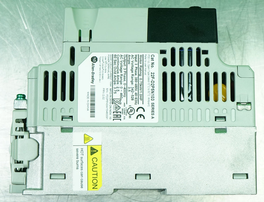 Allen-Bradley 22F-D2P5N103 PowerFlex 4M 1 HP FRN 2.02 Tested Good