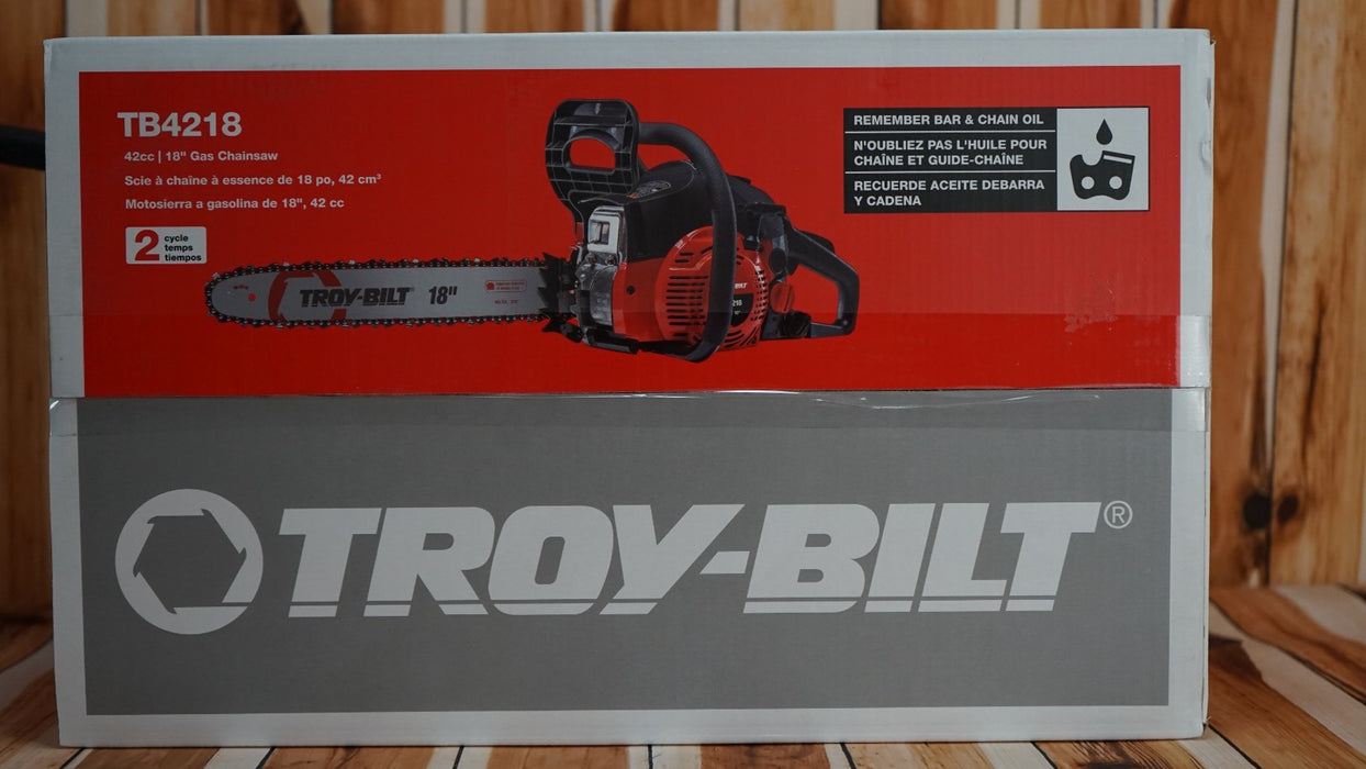 Troy-Bilt 41AY4218766 42cc 18 in. Low Kickback 2-Cycle Gas Chainsaw New
