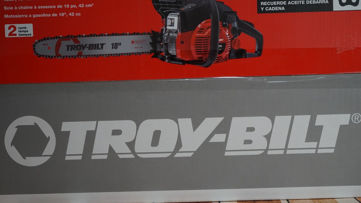 Troy-Bilt 41AY4218766 42cc 18 in. Low Kickback 2-Cycle Gas Chainsaw New