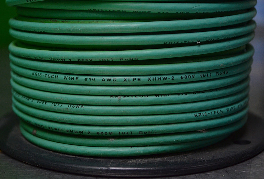 Kris-Tech #10 AWG XLPE XHHW-2 Green Stranded Copper Building Wire 600V UL 500-ft