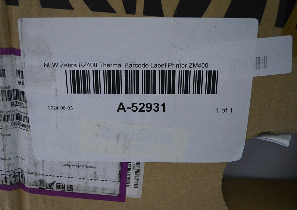 New Zebra RZ400-3001-110R0 Thermal Barcode Label Industrial Printer ZM400 300dpi