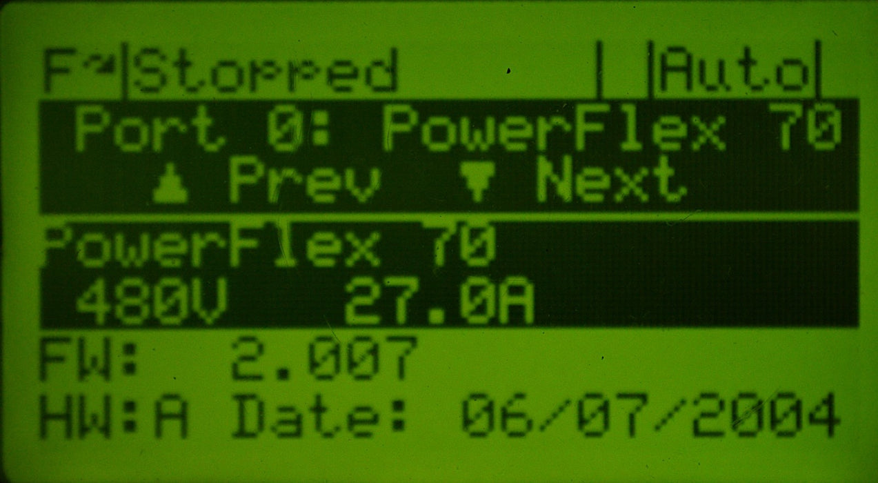 Allen-Bradley 20AD027A0AYNANNN PowerFlex 70 20 HP Series A FRN:2.007 Tested Good