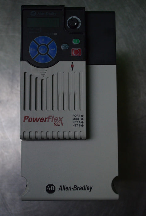 Low Hours Allen-Bradley 20BD013N104 PowerFlex 525 7.5HP Series A FRN: 5.001 480V