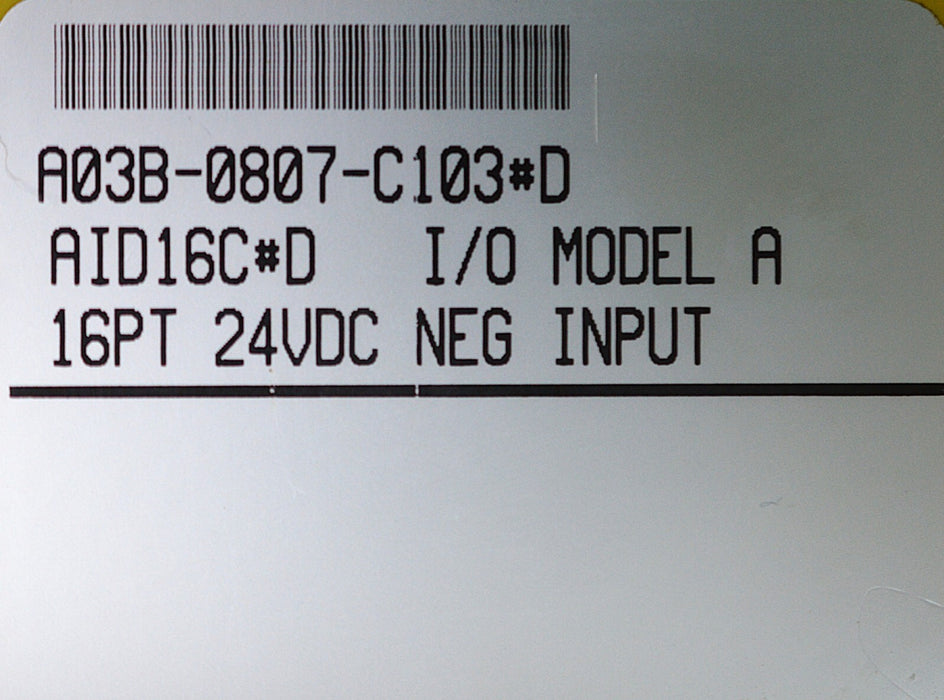 Fanuc A03B-0807-C103#D AID16C#D I/O Model A Output Module 16PT 24VDC, Parts Only