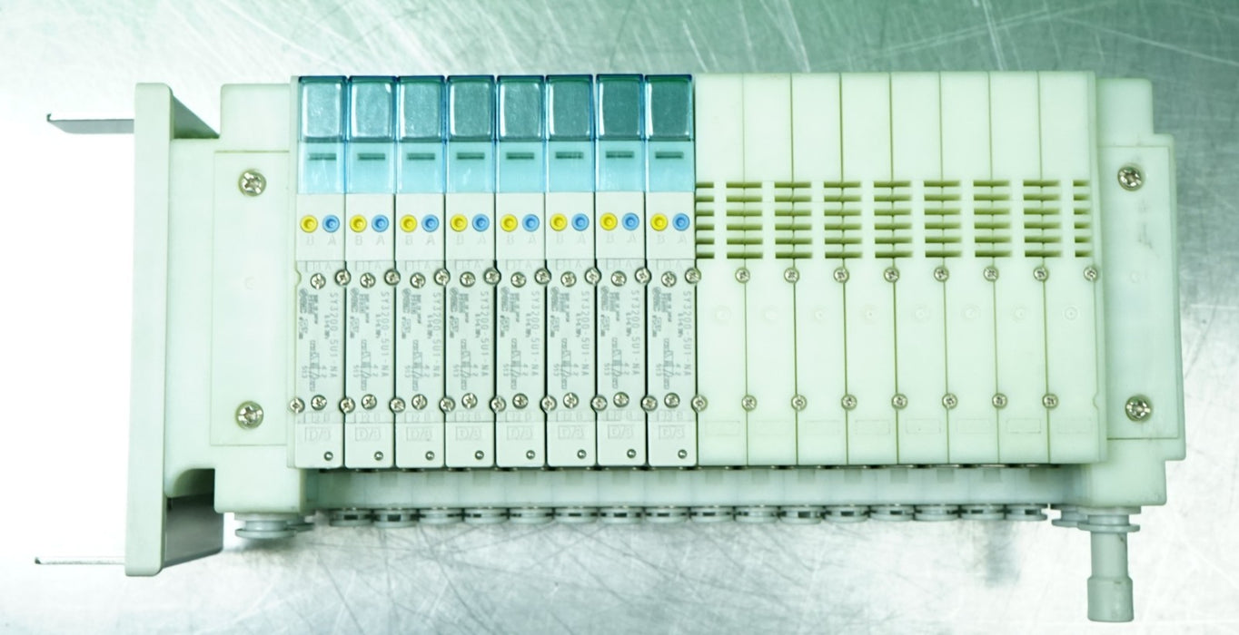 SMC 16 Position Valve Block Assembly with 8 SY3200-5UI-NA Valves