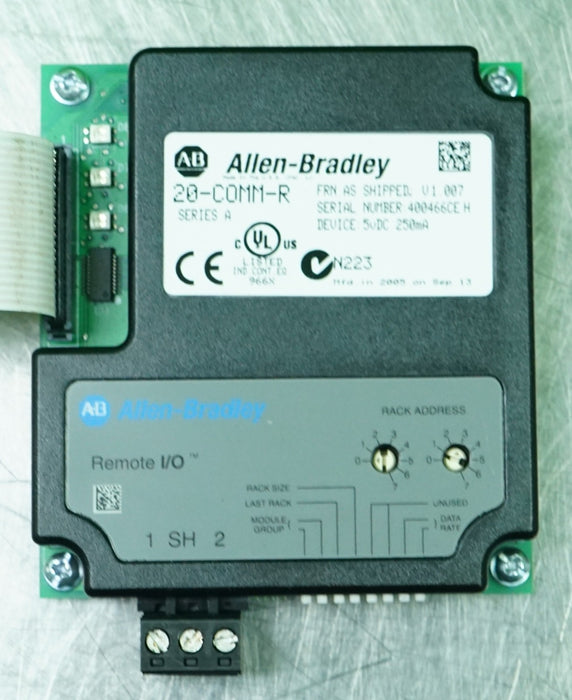 Allen-Bradley 20-COMM-R Series A Remote I/O Adapter Firmware 1.009 Tested Good