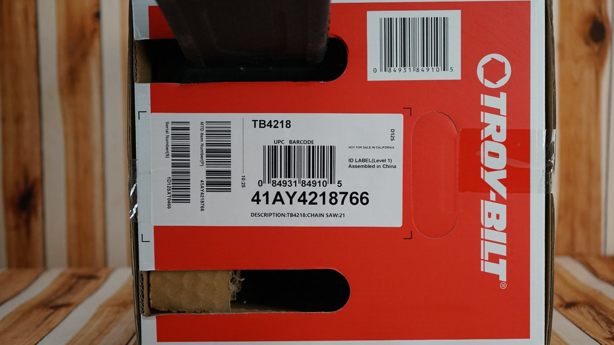 Troy-Bilt 41AY4218766 42cc 18 in. Low Kickback 2-Cycle Gas Chainsaw New
