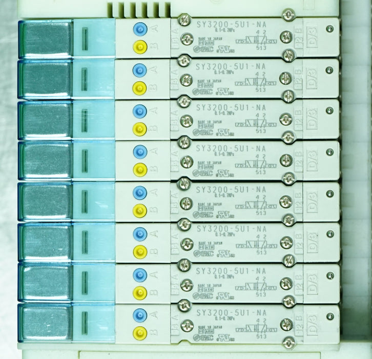 SMC 16 Position Valve Block Assembly with 8 SY3200-5UI-NA Valves