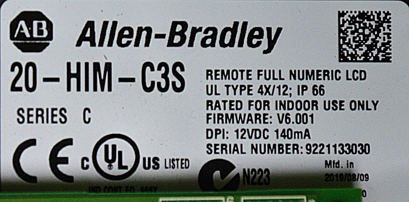 Allen-Bradley 20-HIM-C3S Remote Full Numeric LCD Series C Human Interface Module