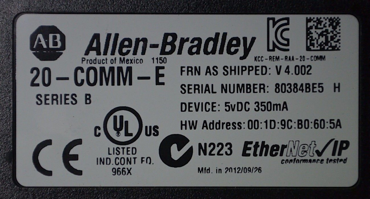 Allen-Bradley 20-COMM-E Series B PowerFlex Device Adapter Short Cable