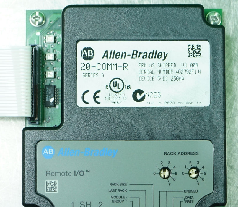 Allen-Bradley 20-COMM-R Series A Remote I/O Adapter Firmware 1.007 Tested Good