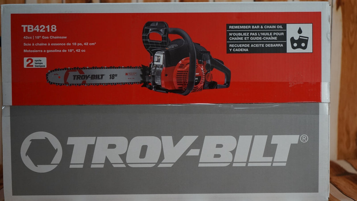 Troy-Bilt 41AY4218766 42cc 18 in. Low Kickback 2-Cycle Gas Chainsaw New