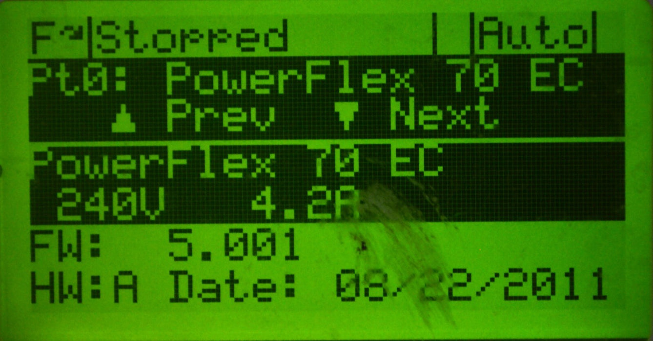 Low Hours Allen-Bradley 20AB4P2C3AYNANC0 Powerflex70 1 HP Series A AC FRN: 5.001