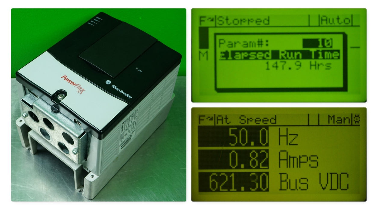 Low Hr  Allen Bradley Powerflex 70 1 HP 20AC2P1A0AYNANC0 Tested  Good FRN: 5.001