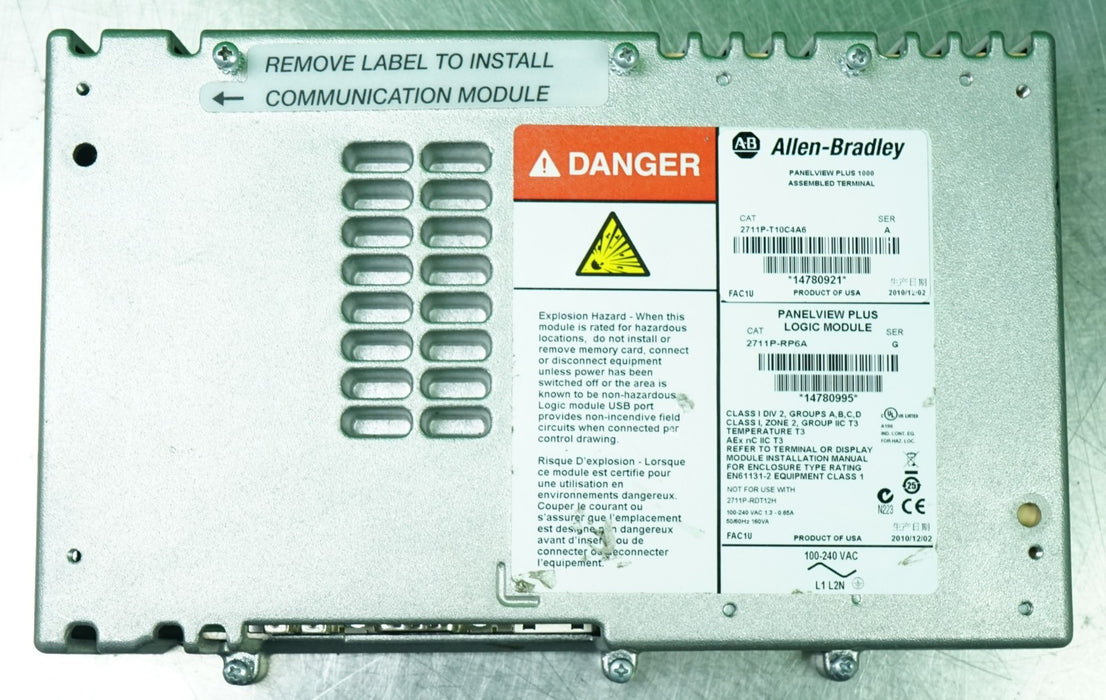 Allen Bradley 2711P-RP6A Panelview Plus Logic Module Tested Good