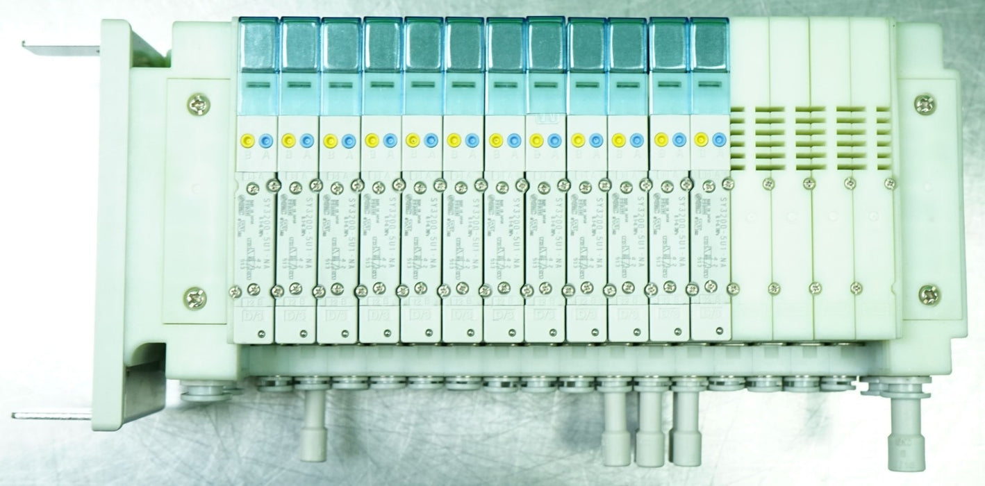 SMC 16 Position Valve Block Assembly with 12 SY3200-5UI-NA Valves