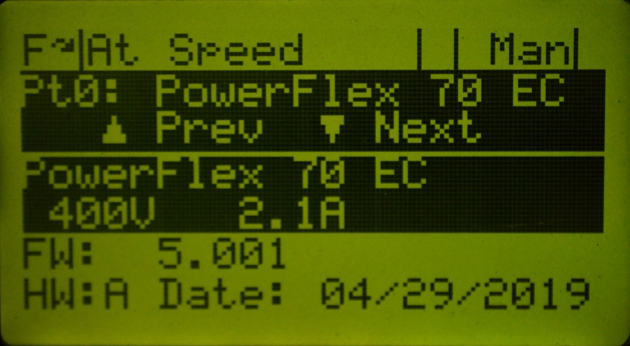 Allen-Bradley 20AD2P1A0AYNANC0 1 HP 480V Powerflex 70 FRN: 5.001 Tested Good