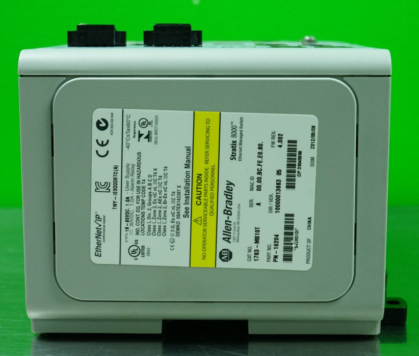 Allen Bradley 1783-MS10T Stratix 8000 EtherNet and 1783-MX08T and 1783-MCF Flash