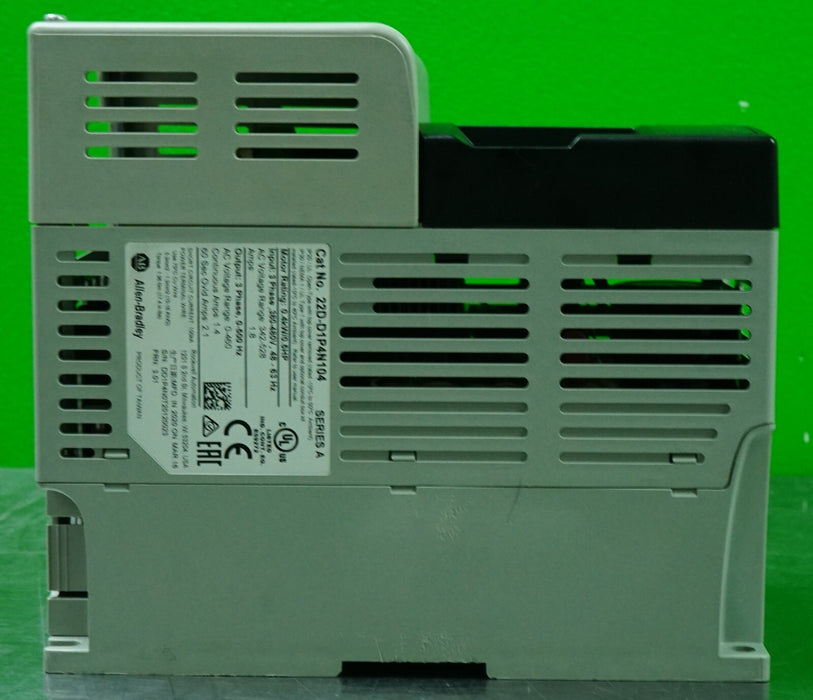 Low Hours Allen-Bradley Powerflex 40P 22D-D1P4N104 1/2HP Tested Good FRN:3.01*