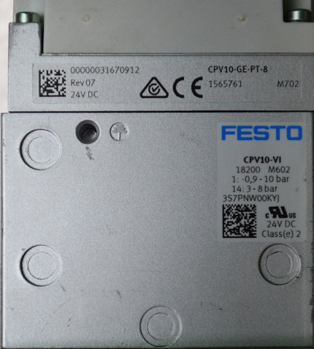 Festo CPV10-VI Valve Terminal Block w/ CTEU-PN Profinet Bus Node 8-Port, 2201471