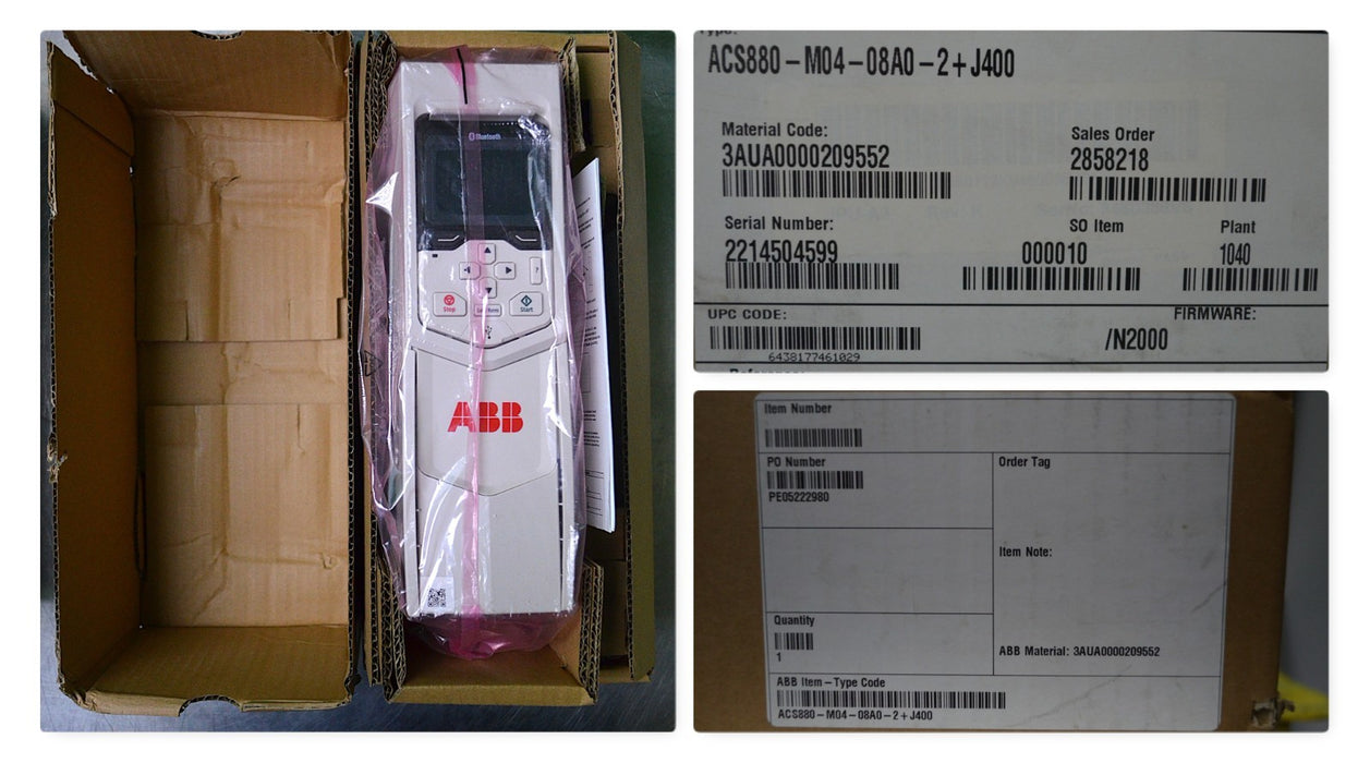 New ABB ACS880-M04-08A0-2+J400 2HP 230V 1.5Kw 3P VFD Compact Industrial AC Drive