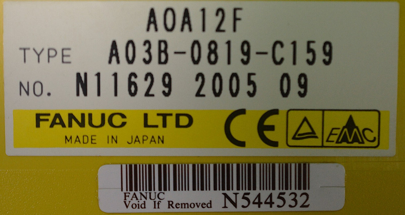 Fanuc A03B-0819-C159 A0A12F I/O Model A Output Module 12PT, 115V - Parts Only