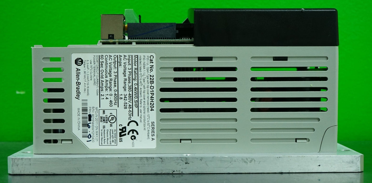 Allen-Bradley 22B-D1P4H204 PowerFlex 40 0.5HP Ser. A FRN: 6.01 Tested (No Cover)