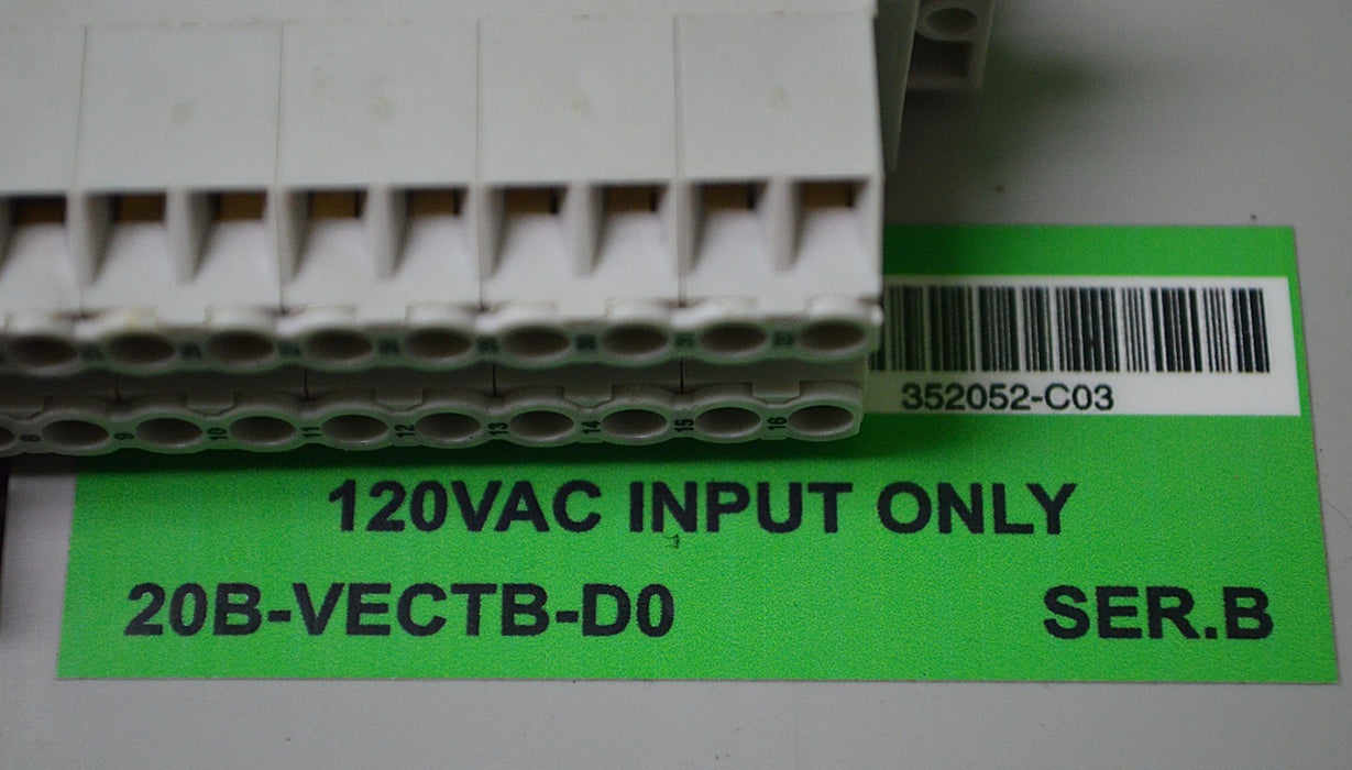 Allen-Bradley 20B-VECTB-D0 PowerFlex 700 Vector Cassette 120V Ser. B FRN: 10.002